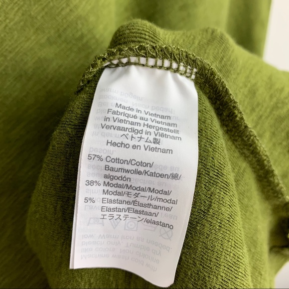 Madewell Scoopneck Scallop Stitch Green Baby Tee - Picture 5 of 11